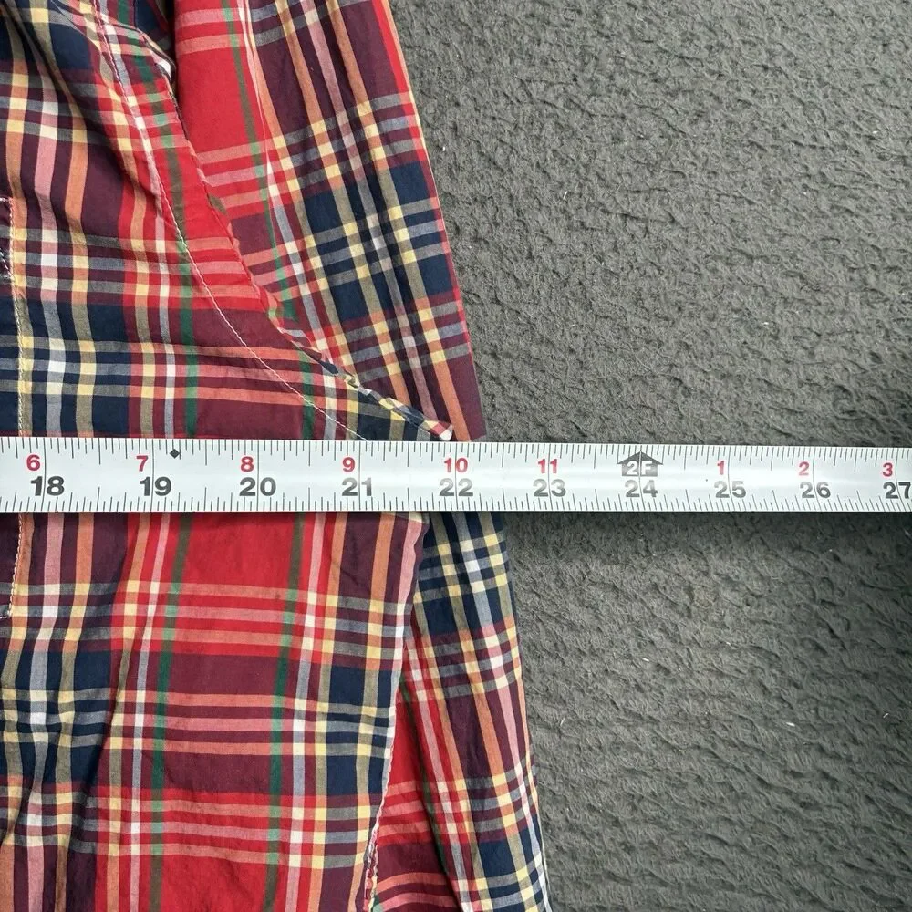 J Crew Lightweight Button Down Shirt Men Large Plaid Long Sleeve Coastal Preppy
